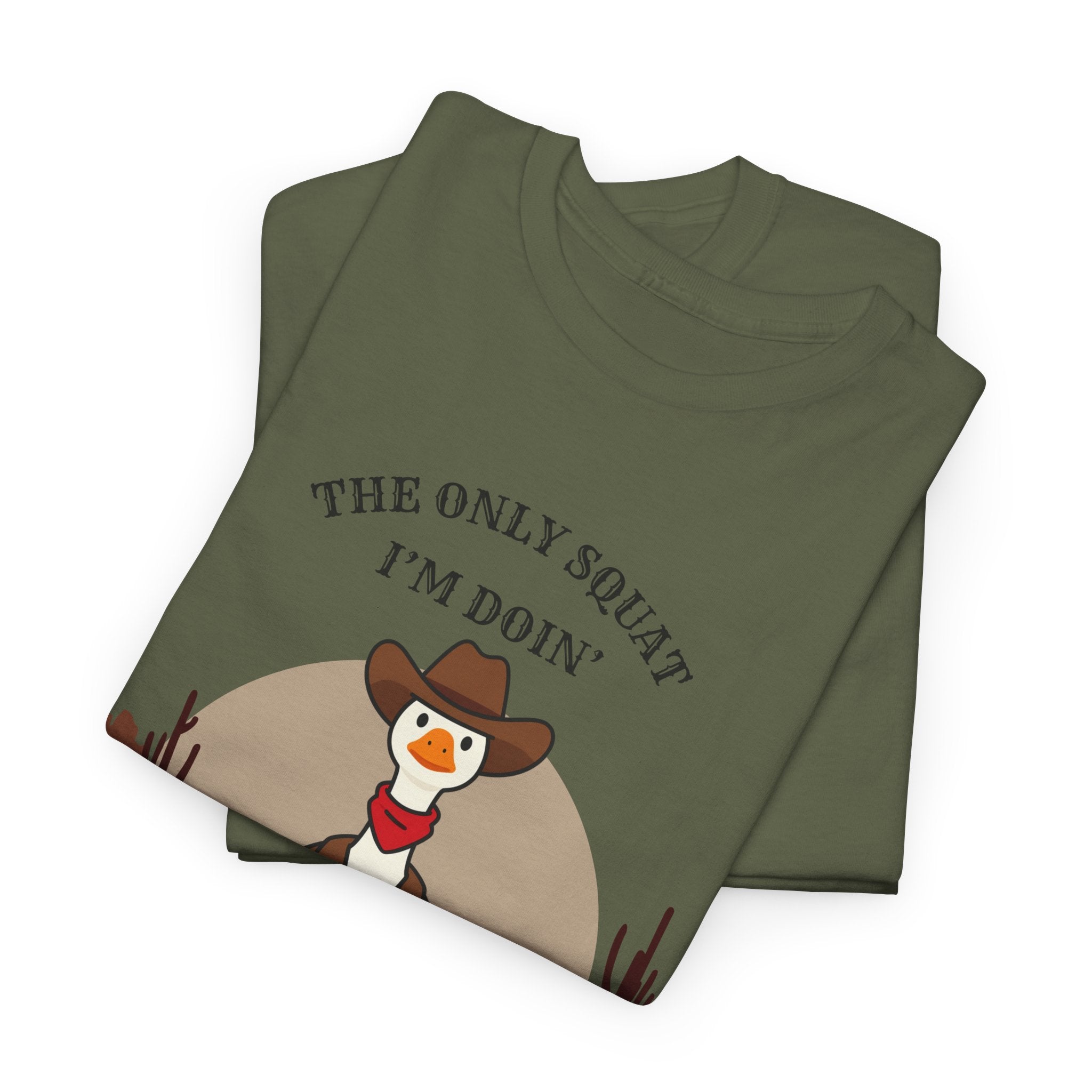 Cowboy Ferret Graphic Tee — "The Only Squat I'm Doin' Is Diddly" Cute Western Animal T-Shirt