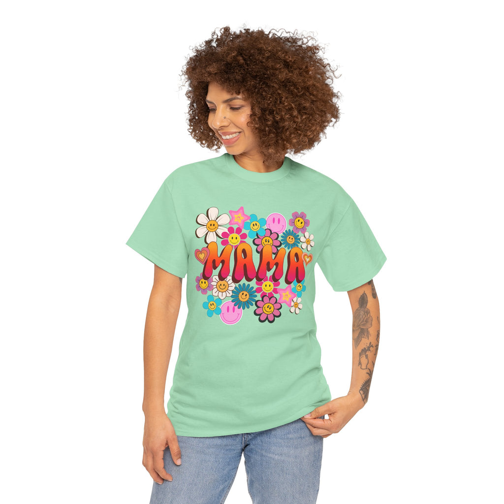 Mama Floral Tee — Retro Cute Flower Mom T‑Shirt