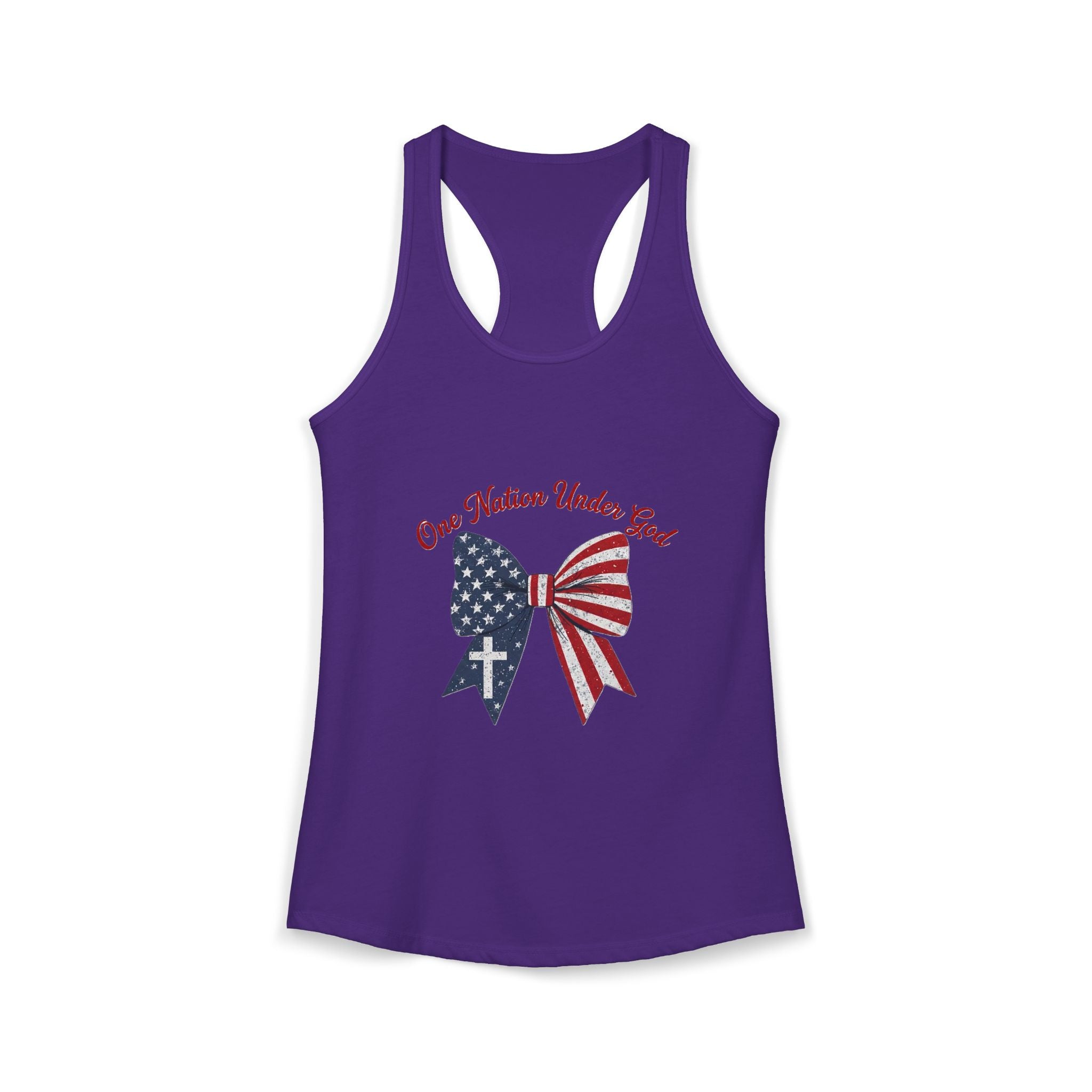 One Nation Under God Patriotic Tank Top — Women's Racerback