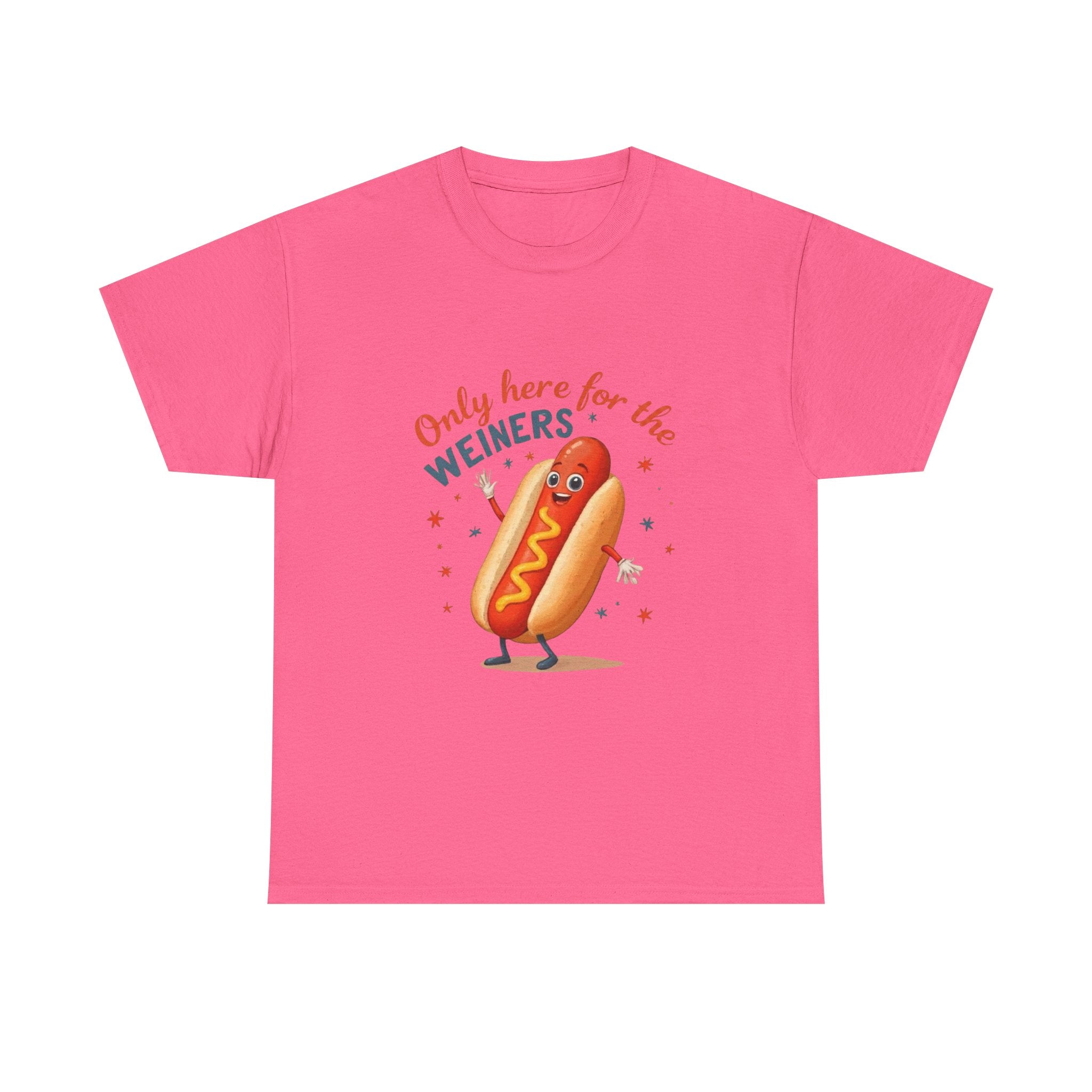 Funny Hot Dog Tee — "Only Here for the Weiners" Graphic T-Shirt