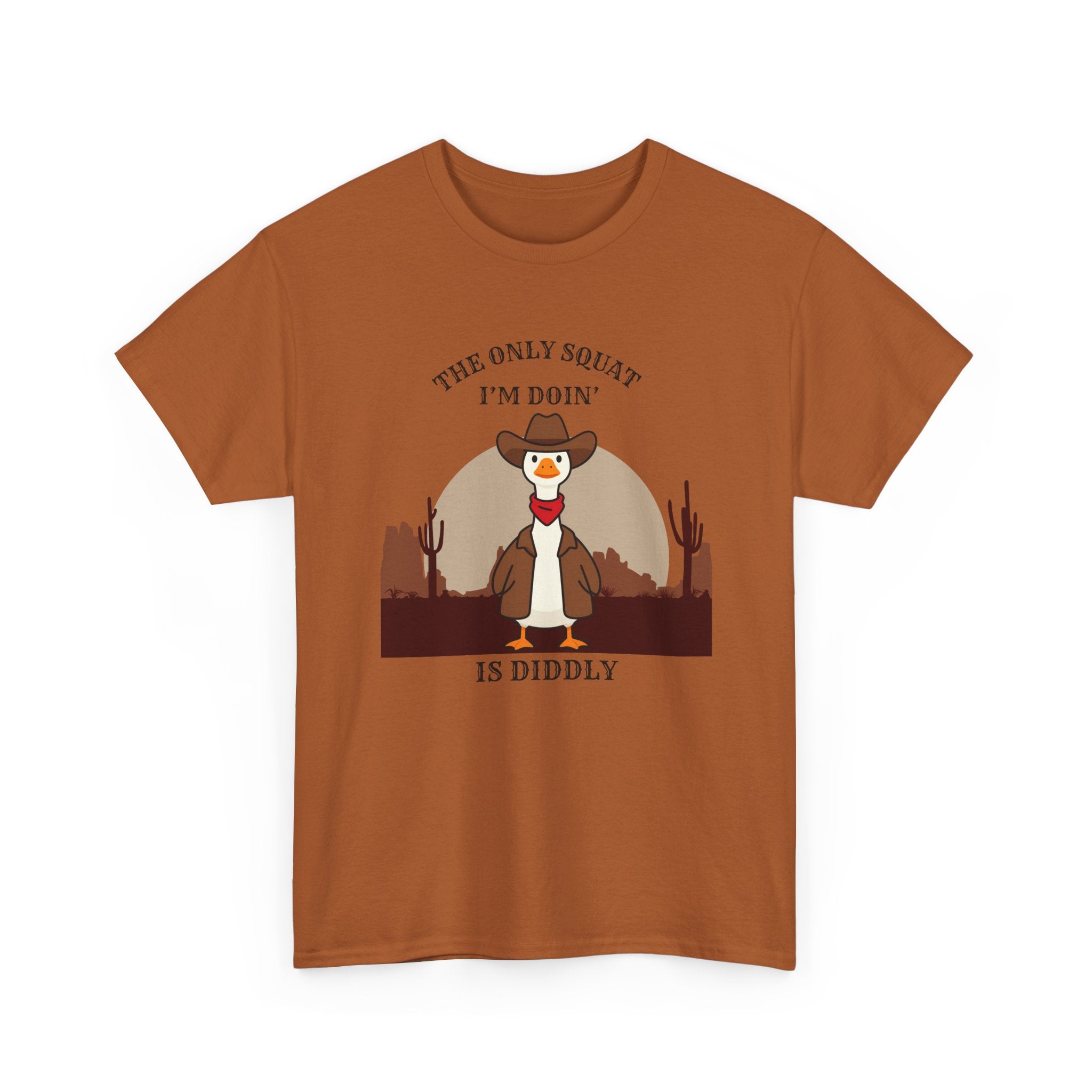 Cowboy Ferret Graphic Tee — "The Only Squat I'm Doin' Is Diddly" Cute Western Animal T-Shirt