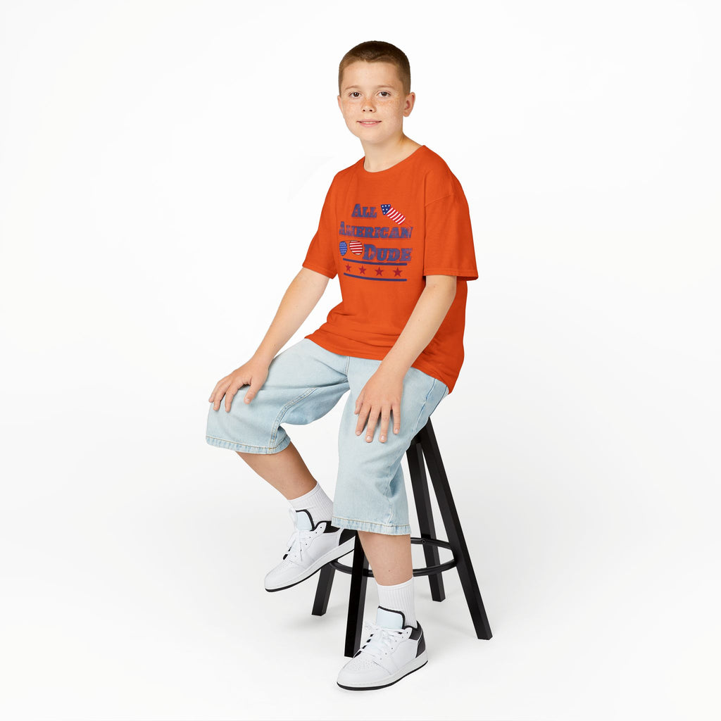 Kids Tee — "All American Dude" Patriotic 4th of July T-Shirt