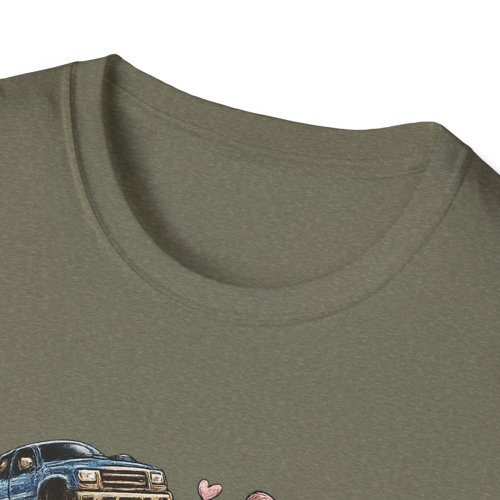 Mama Jeep & Ballet Shoes T-Shirt — 'MAMA' Graphic Tee with Trucks, Bows & Ballet Slippers