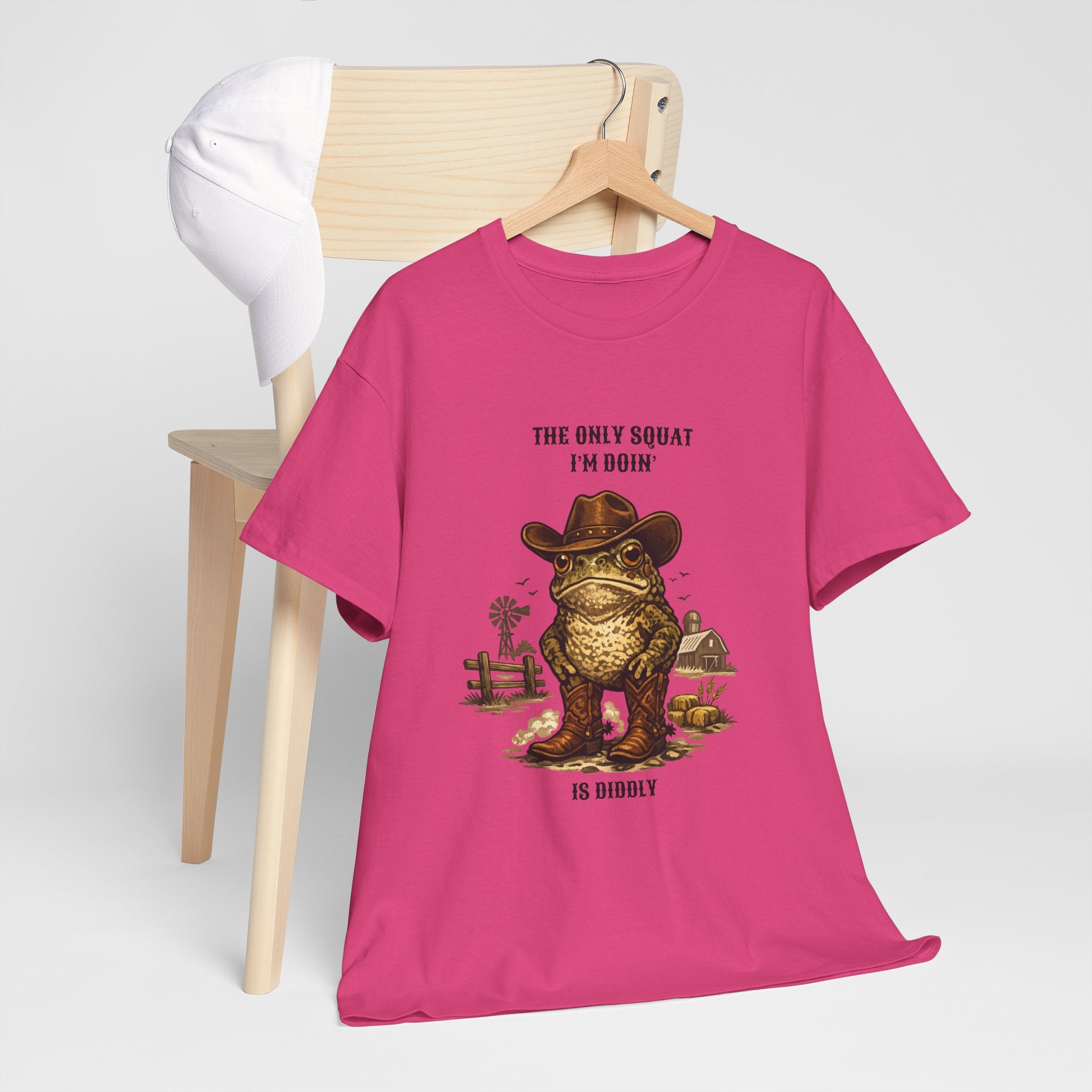 Frog Cowboy Tee — “The Only Squat I’m Doin’ Is Diddle” Funny Western Graphic T-Shirt