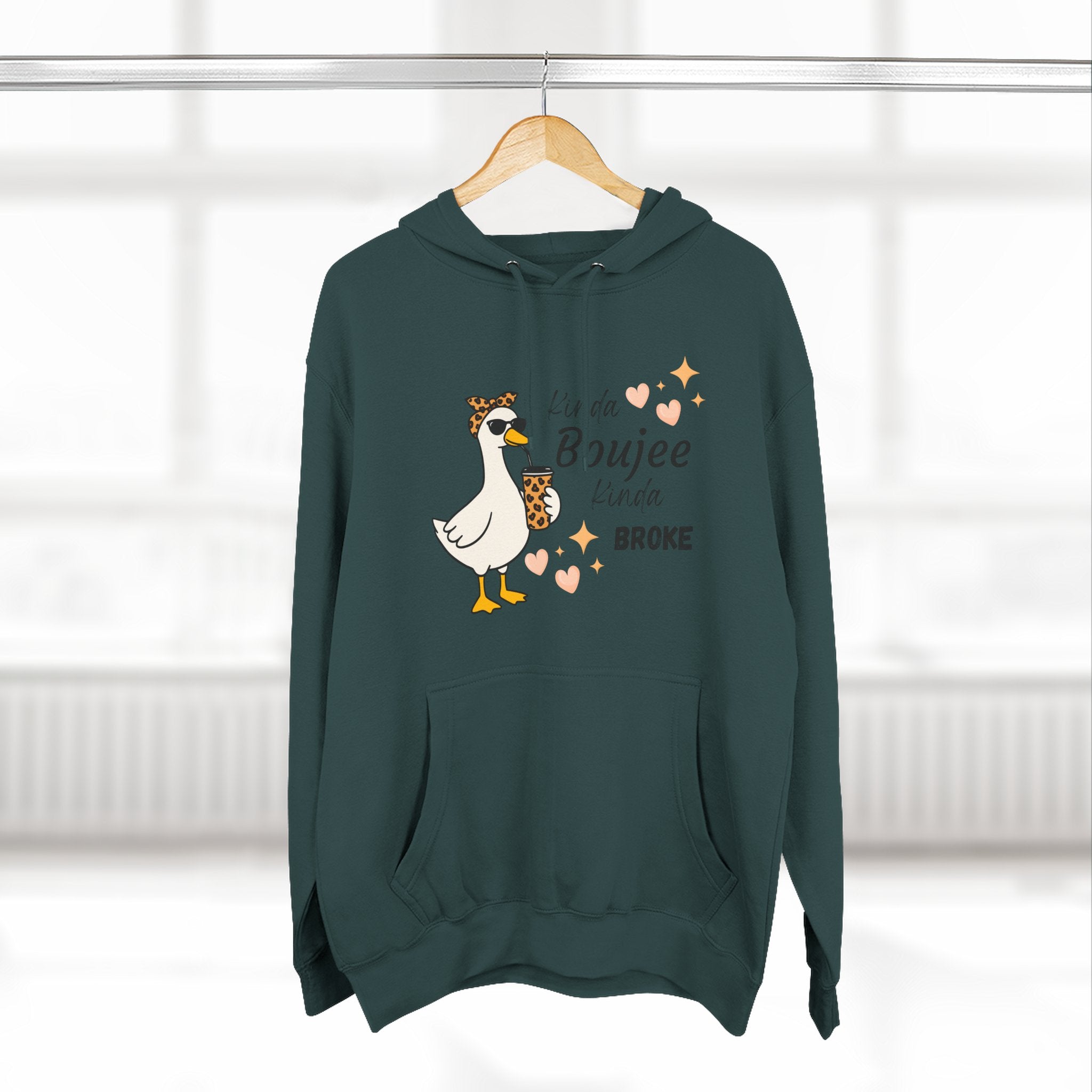 Duck Graphic Hoodie — "A Little Boujee, Kinda Broke" Cute Casual Pullover