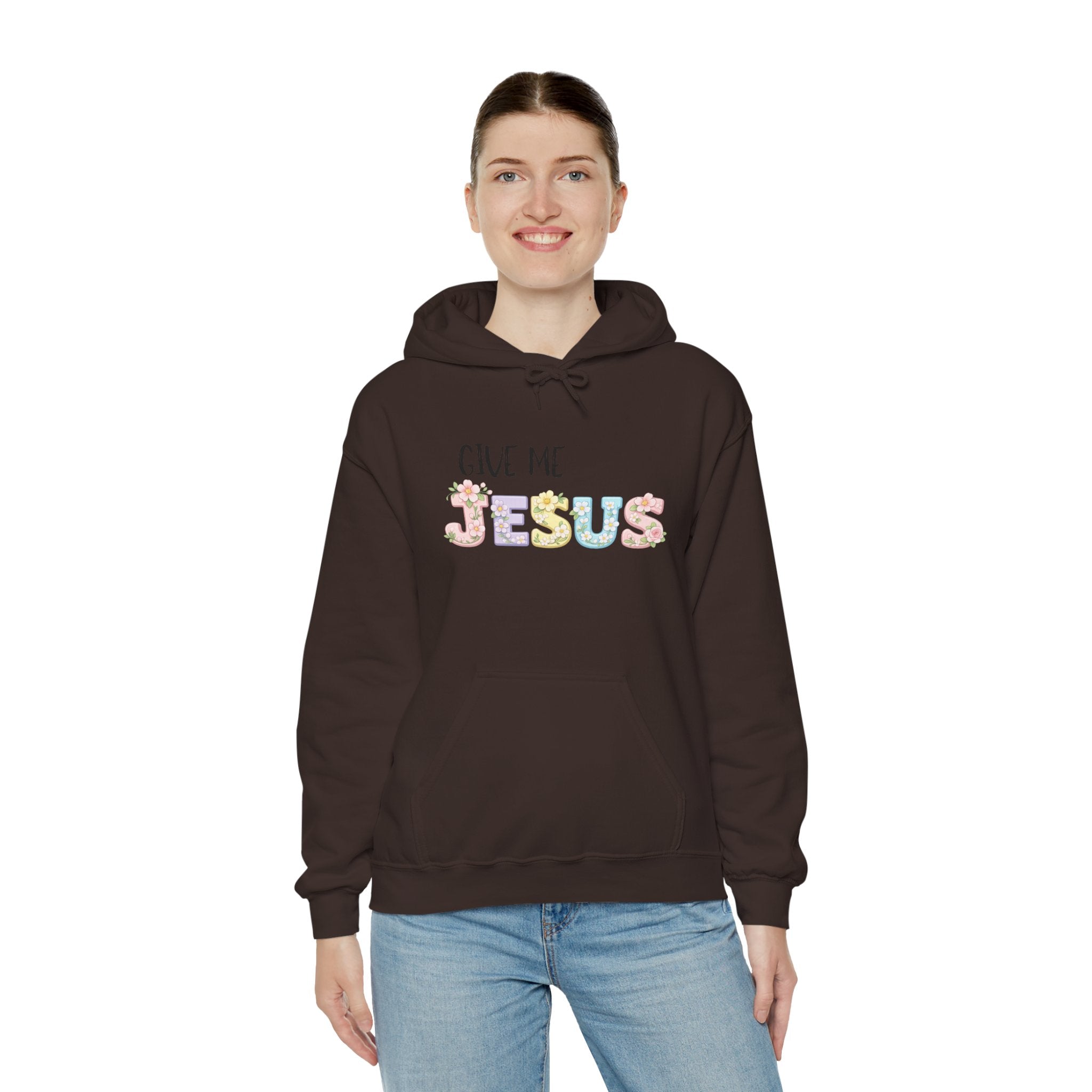 Give Me Jesus Floral Hoodie — Christian Faith Pullover for Women & Men
