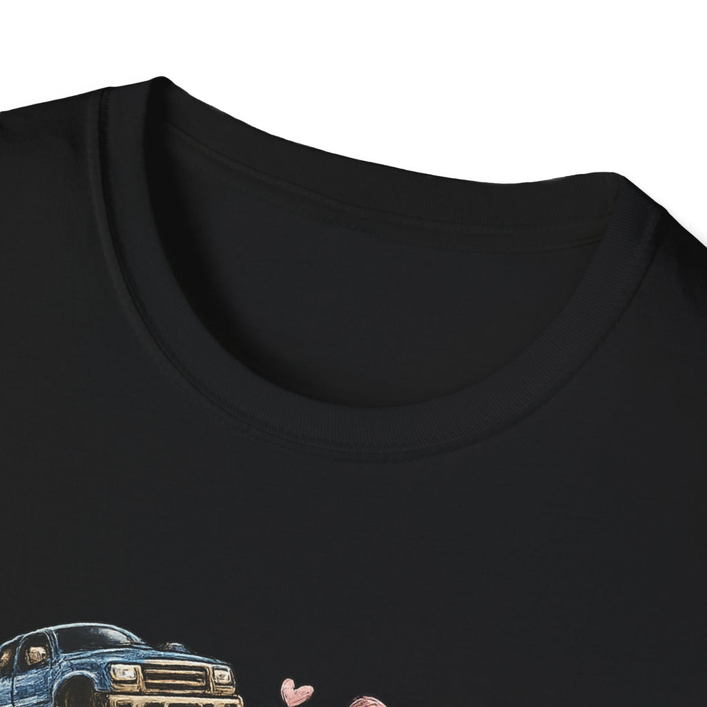 Mama Jeep & Ballet Shoes T-Shirt — 'MAMA' Graphic Tee with Trucks, Bows & Ballet Slippers