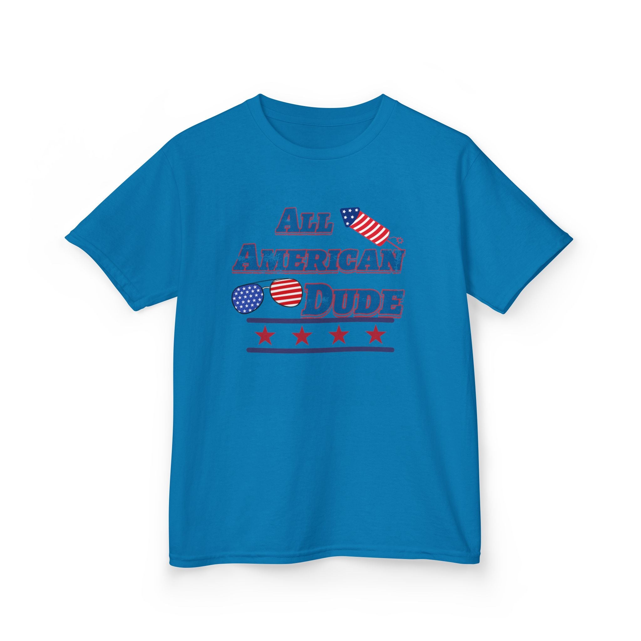 Kids Tee — "All American Dude" Patriotic 4th of July T-Shirt