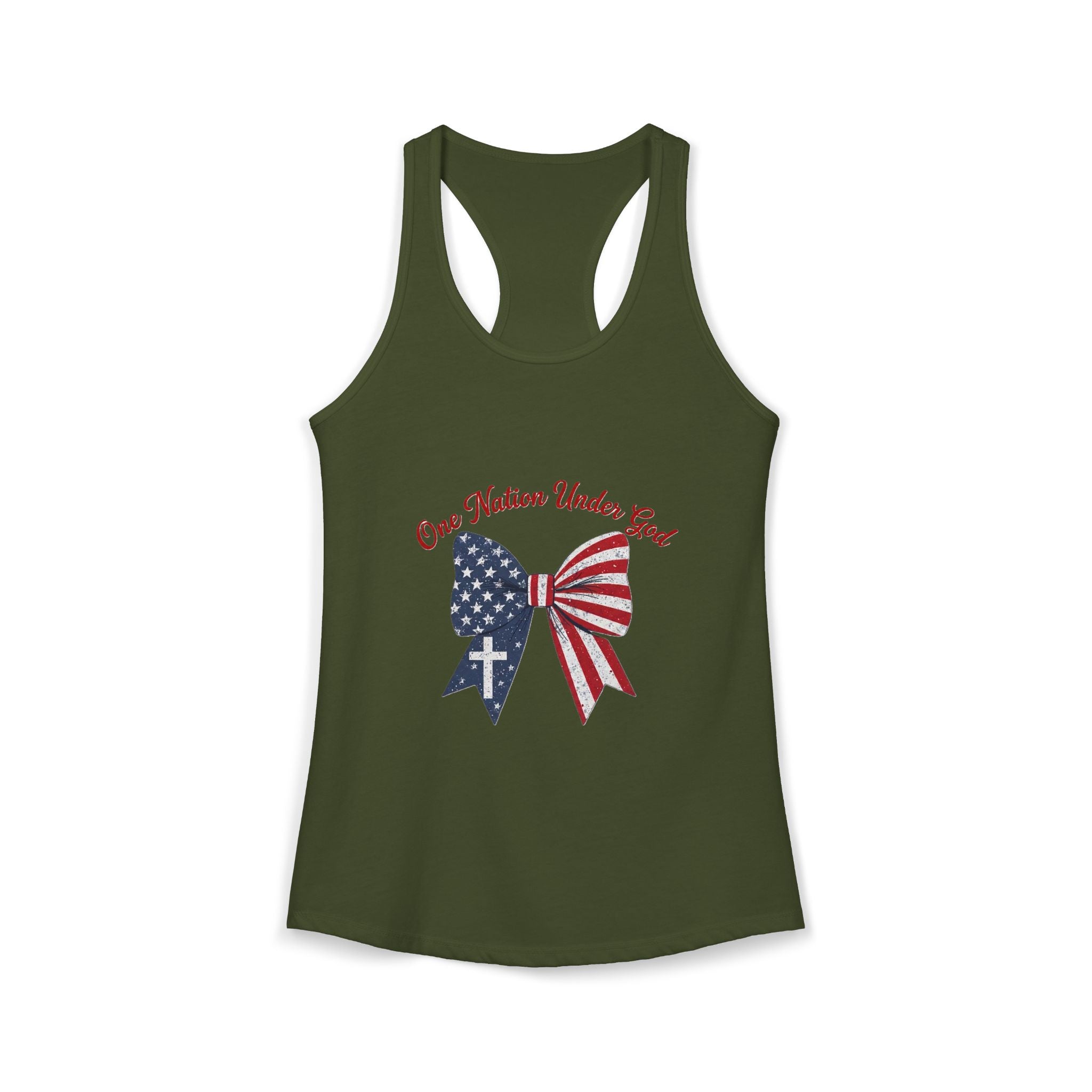 One Nation Under God Patriotic Tank Top — Women's Racerback