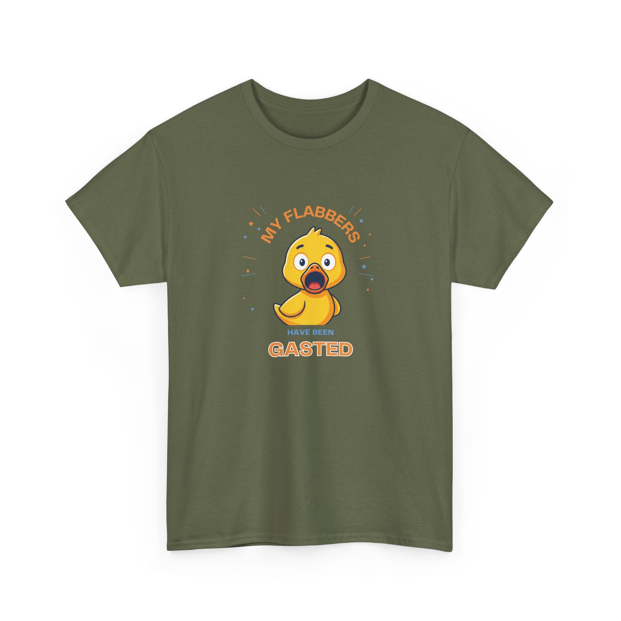 Duck Cartoon Tee — "My Flabbers are Gasted" Cute Shocked Rubber Duck T-Shirt