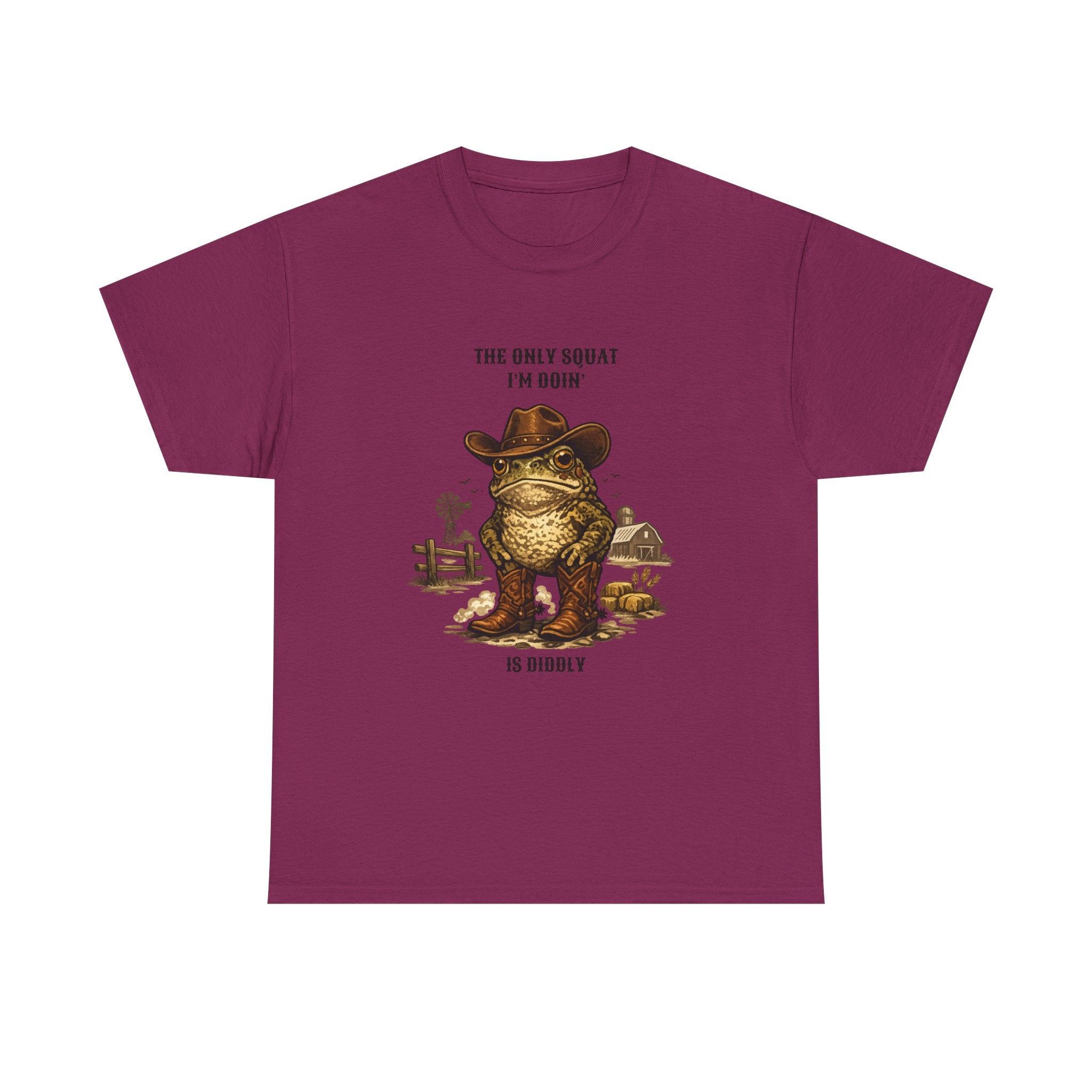 Frog Cowboy Tee — “The Only Squat I’m Doin’ Is Diddle” Funny Western Graphic T-Shirt