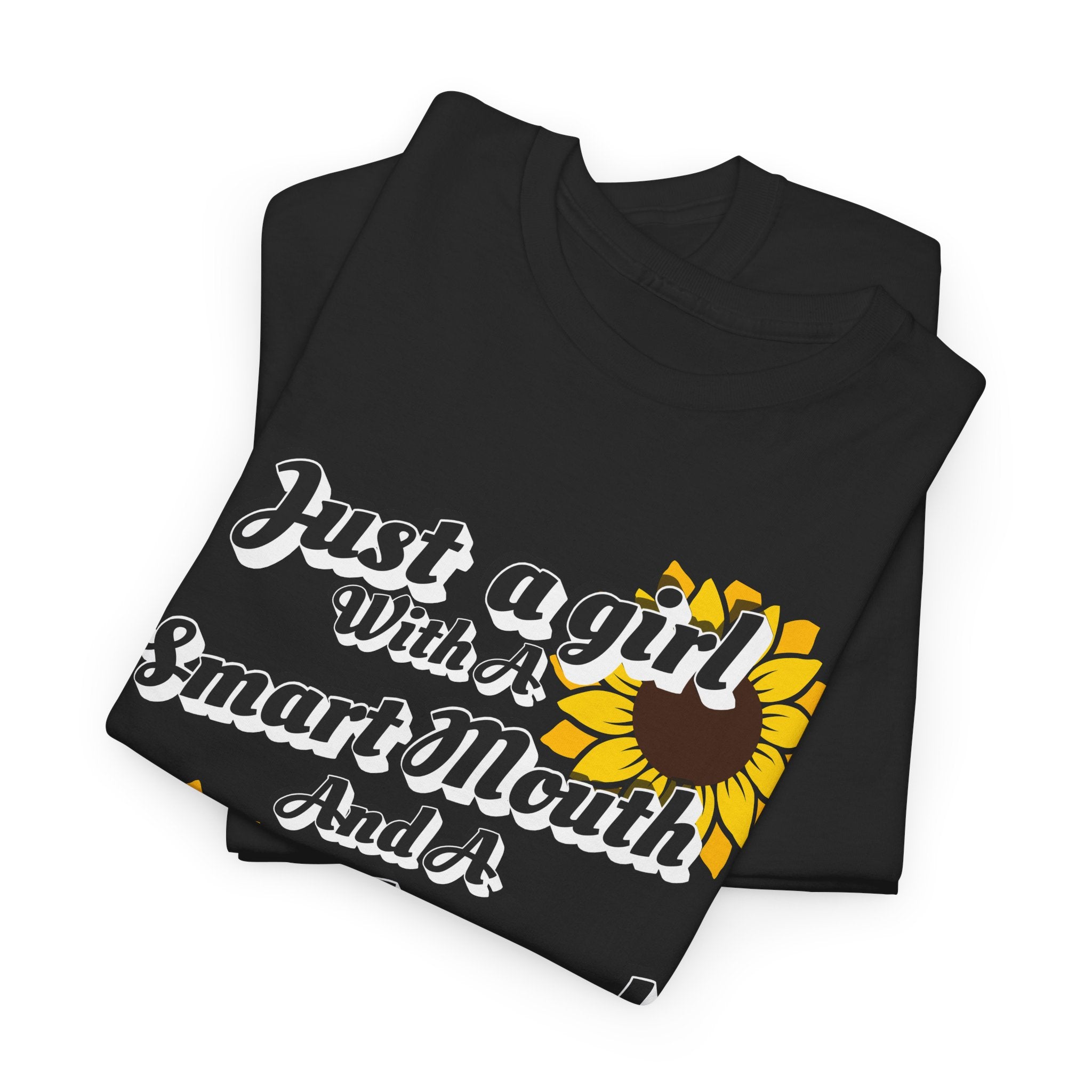 Cornbread Accent T-Shirt – "Just a Girl with a Smart Mouth and a Cornbread Accent" Sunflower Graphic