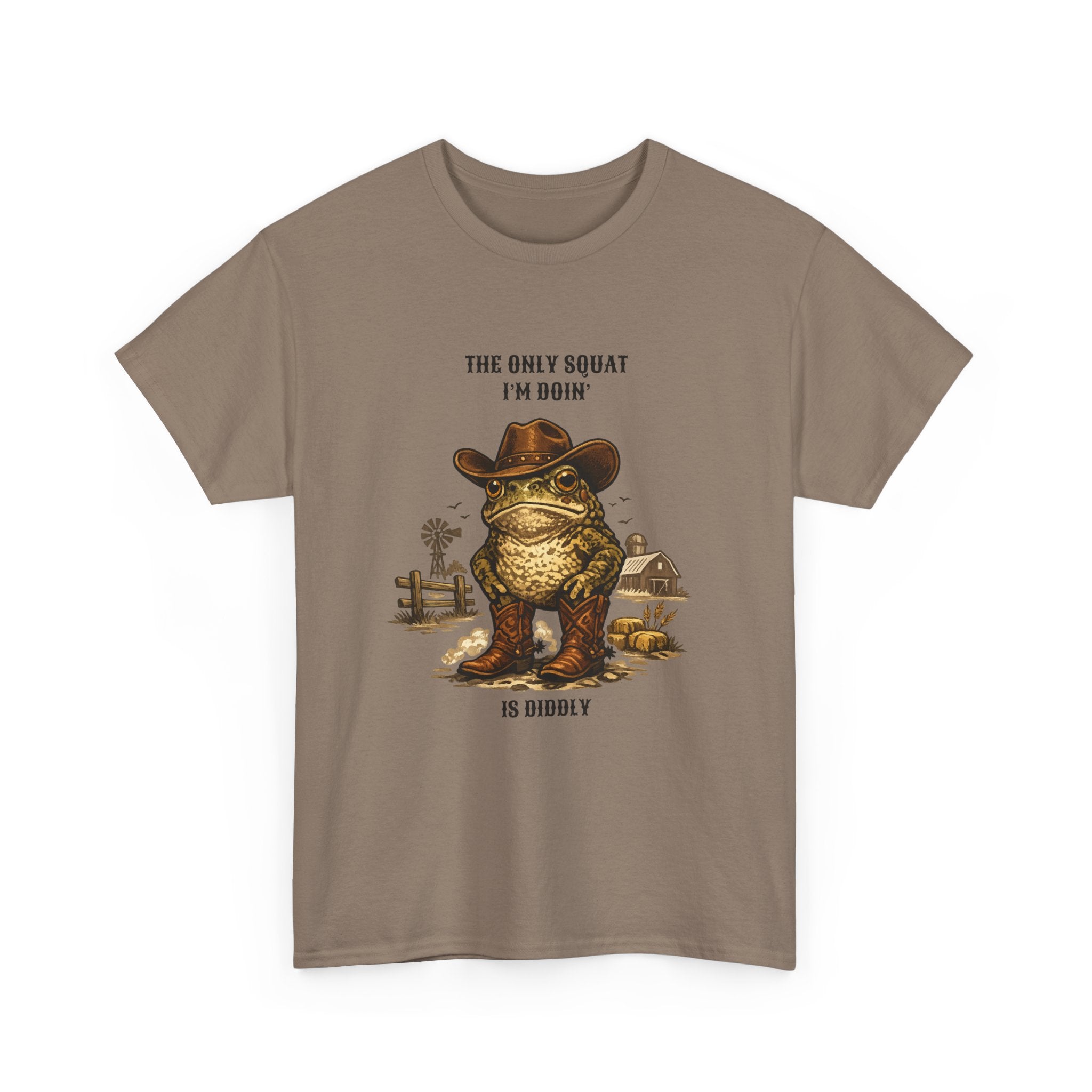 Frog Cowboy Tee — “The Only Squat I’m Doin’ Is Diddle” Funny Western Graphic T-Shirt