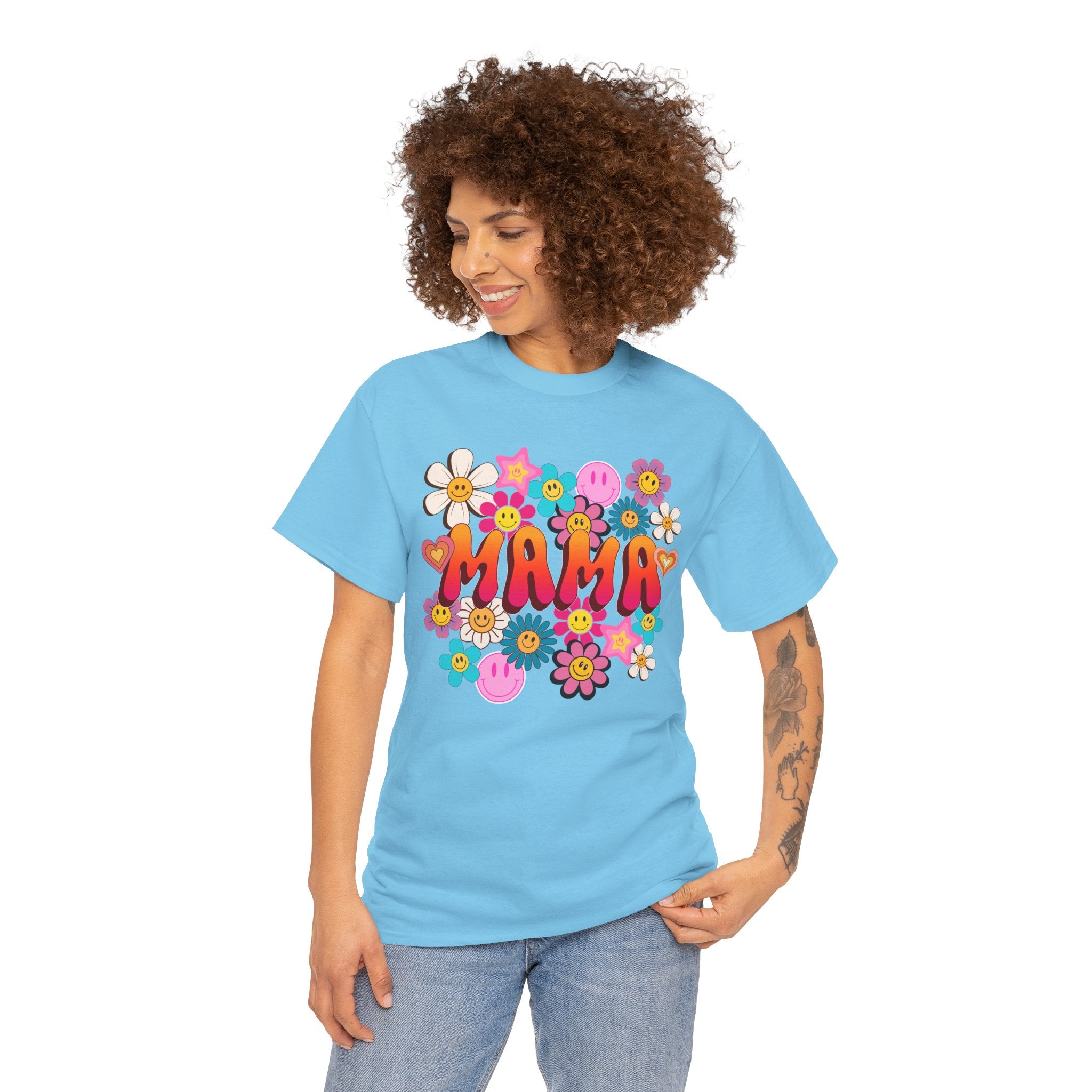 Mama Floral Tee — Retro Cute Flower Mom T‑Shirt