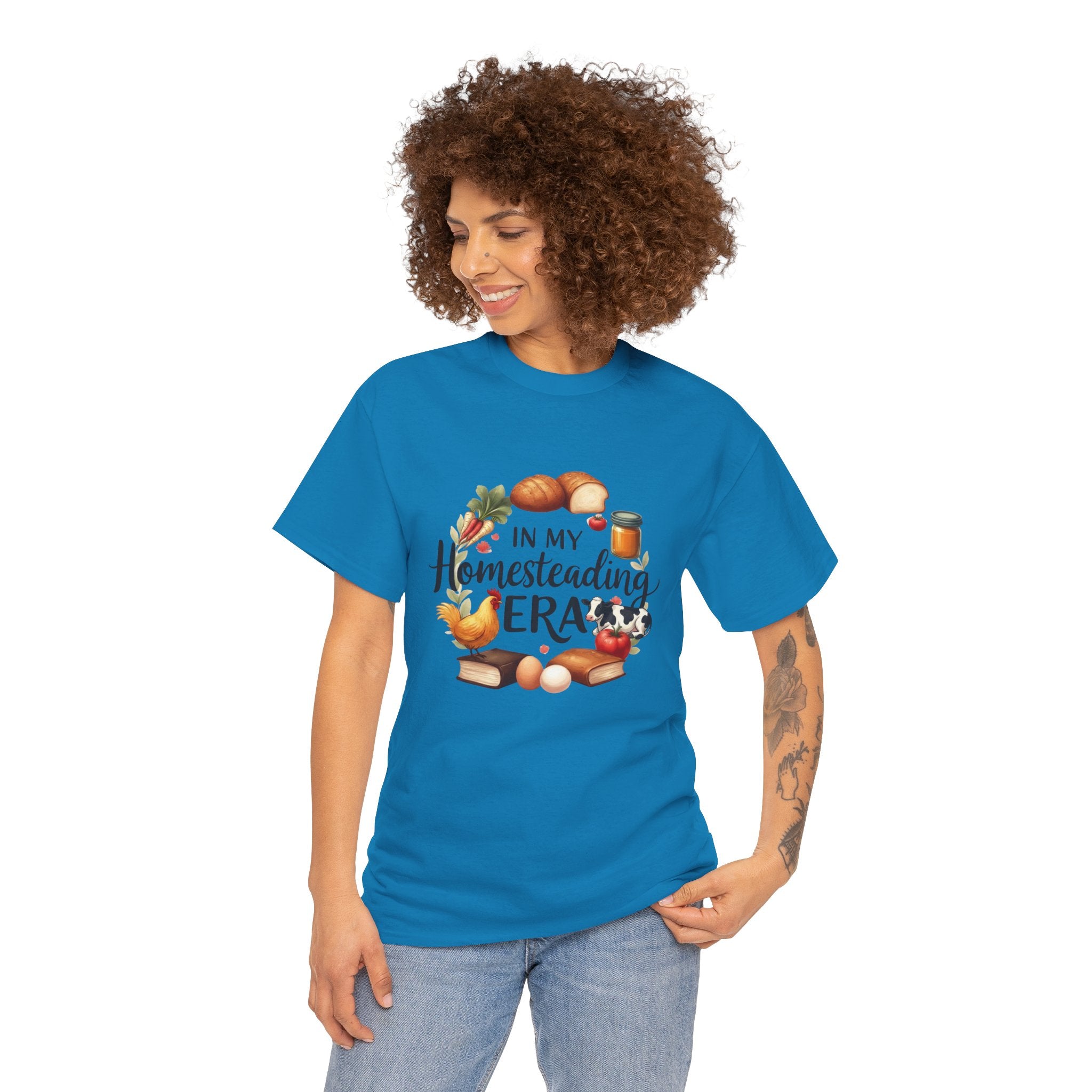 Homesteading Era Tee — Cute Bread, Chickens & Eggs Design