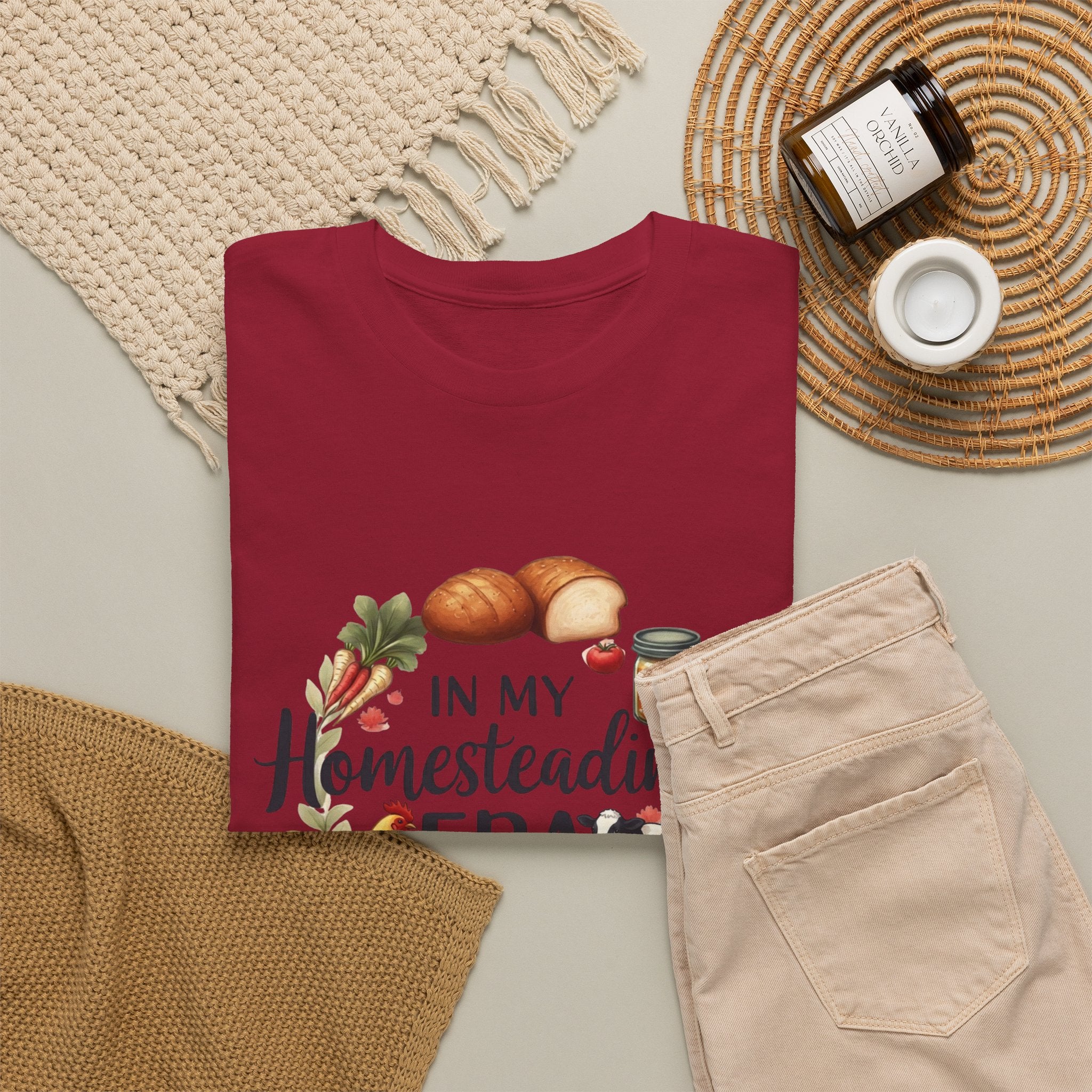 Homesteading Era Tee — Cute Bread, Chickens & Eggs Design