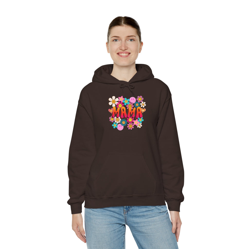 Mama Floral Hoodie — Retro Flower Power "Mama" Sweatshirt