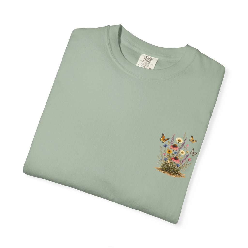 Wildflower Bouquet T-shirt | Backyard Butterflies, Botanical Illustration