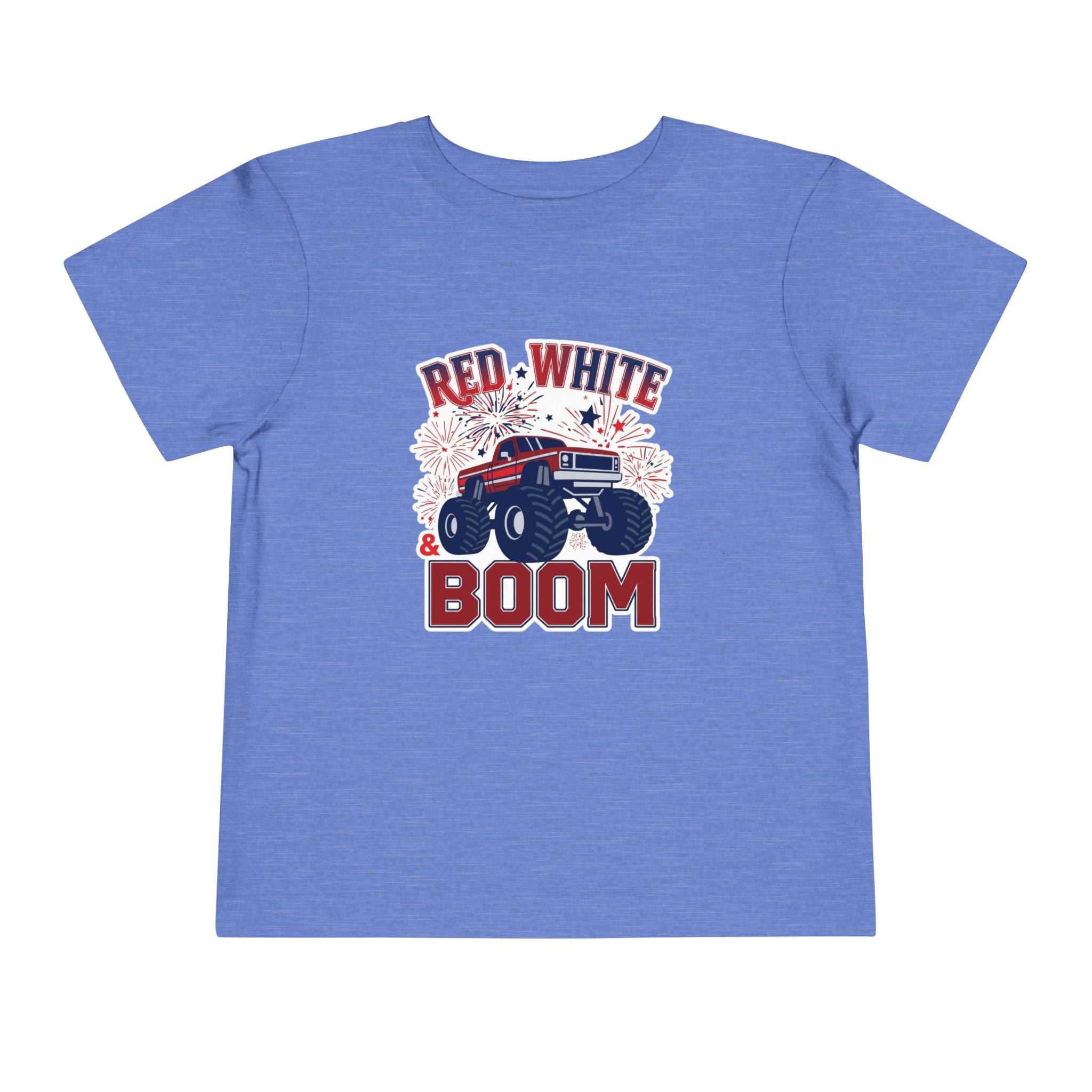 Toddler Tee - "Red, White & Boom" Monster Truck 4th of July Shirt