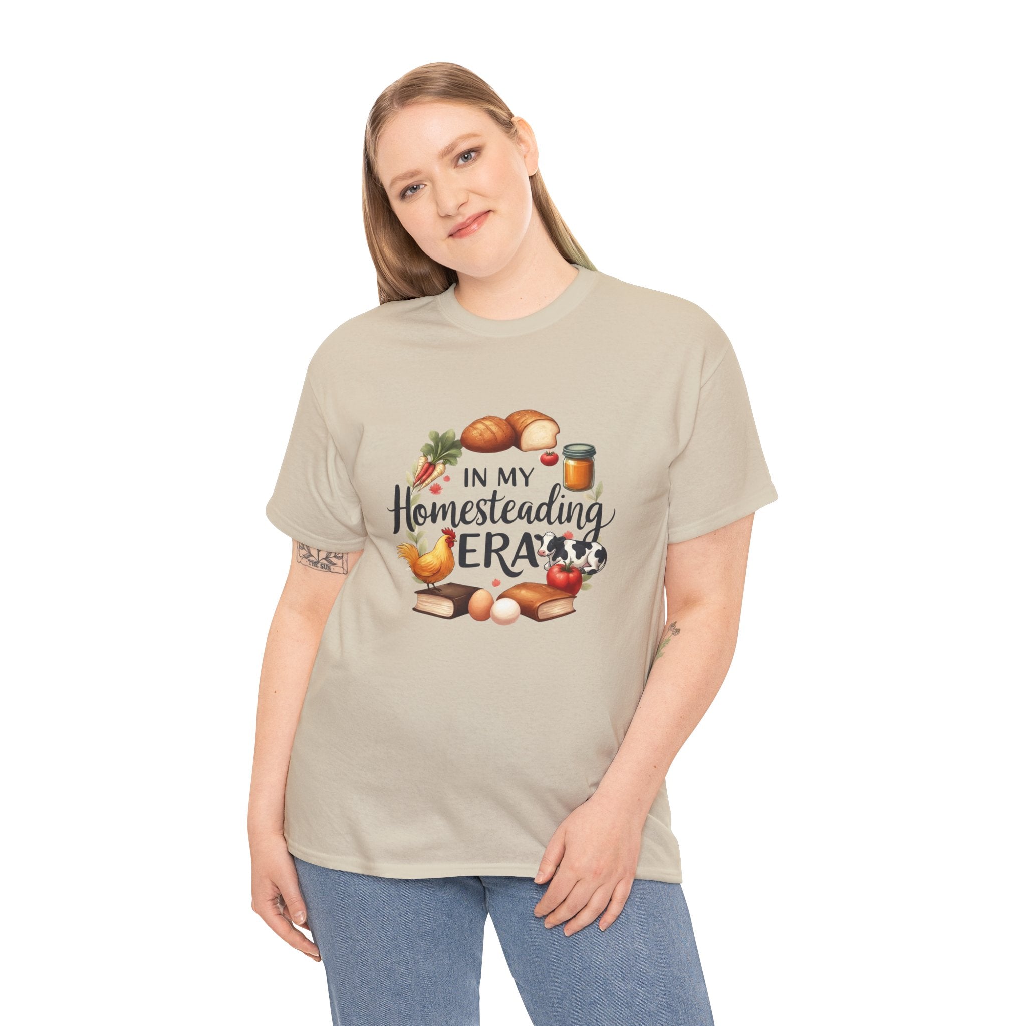 Homesteading Era Tee — Cute Bread, Chickens & Eggs Design
