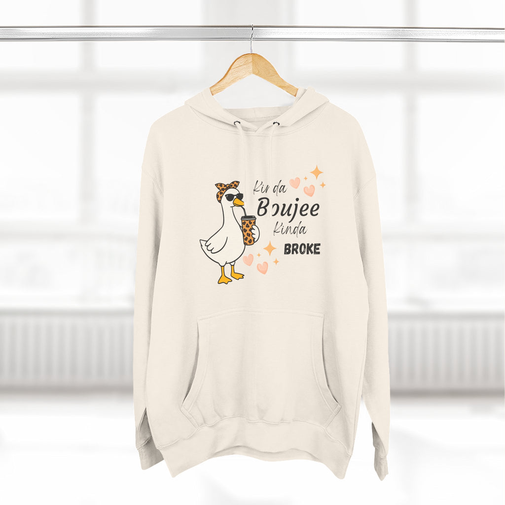 Duck Graphic Hoodie — "A Little Boujee, Kinda Broke" Cute Casual Pullover