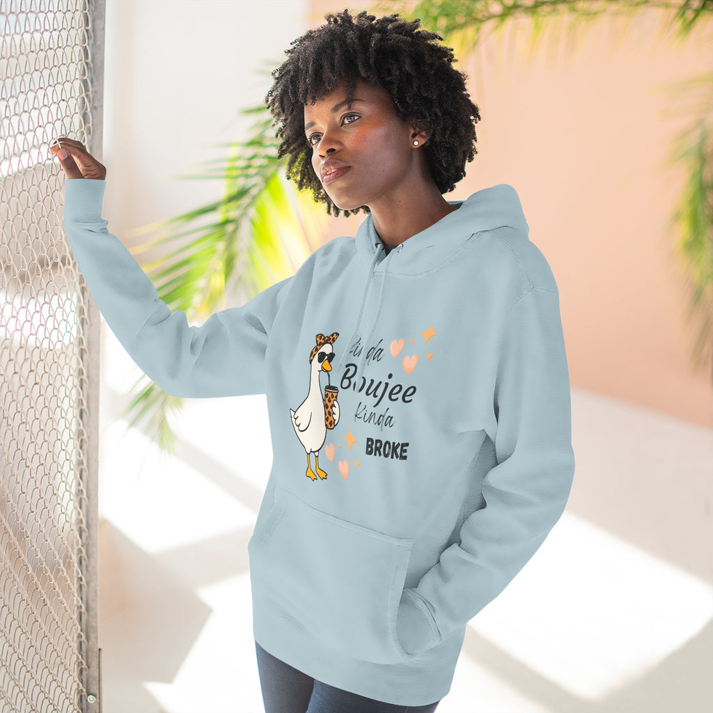 Duck Graphic Hoodie — "A Little Boujee, Kinda Broke" Cute Casual Pullover