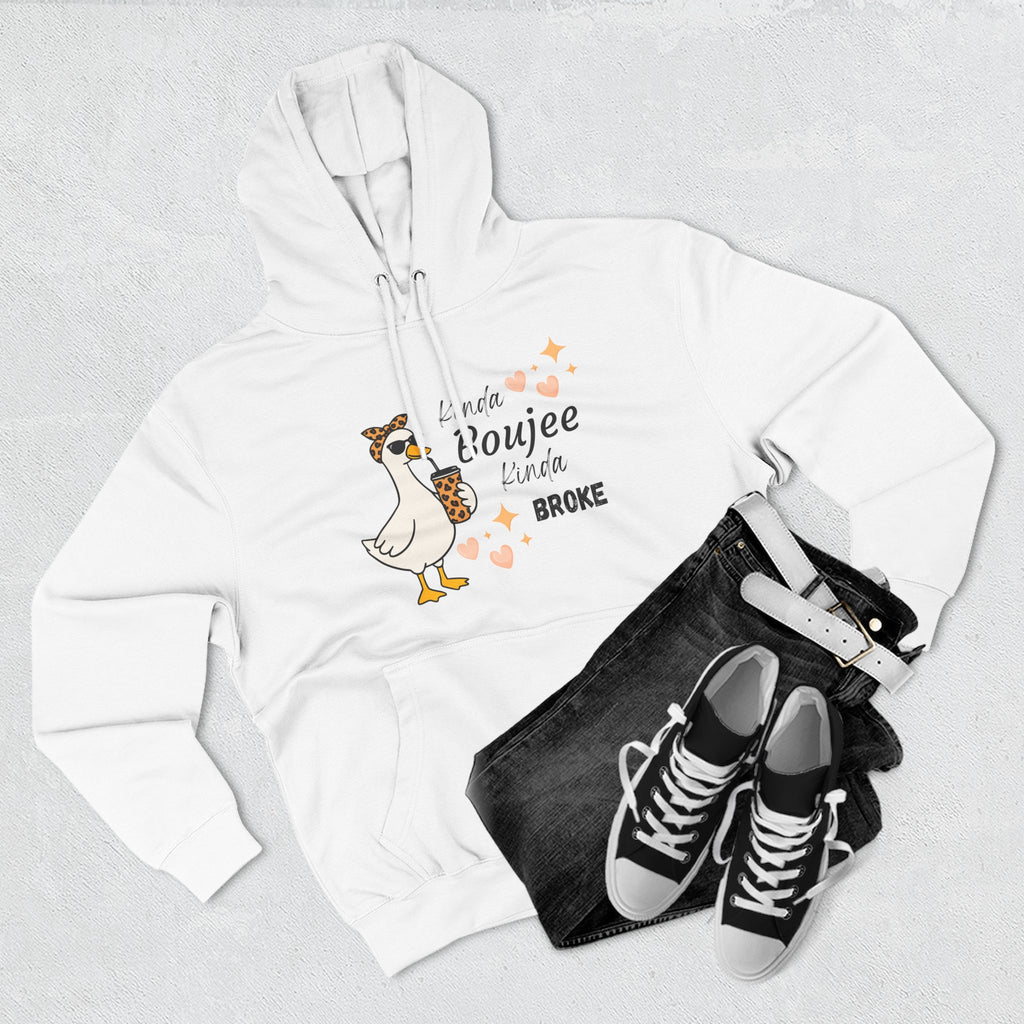 Duck Graphic Hoodie — "A Little Boujee, Kinda Broke" Cute Casual Pullover