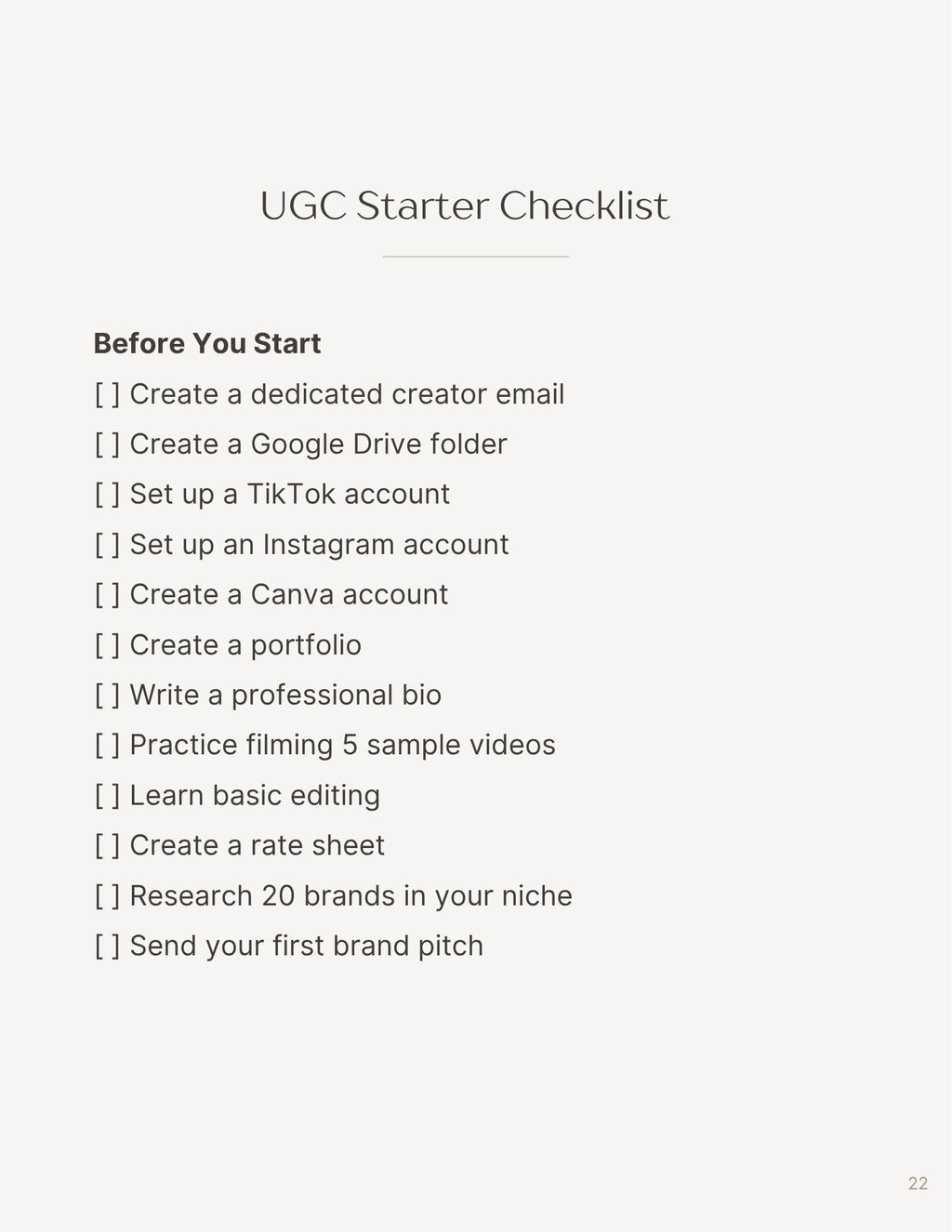 Beginner UGC Creator Starter Kit