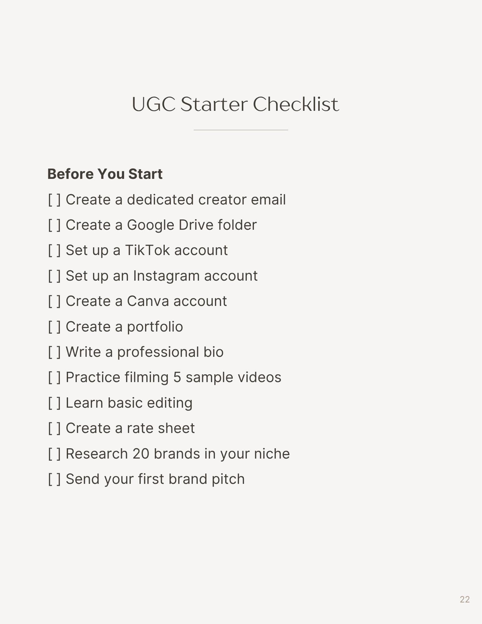 Beginner UGC Creator Starter Kit